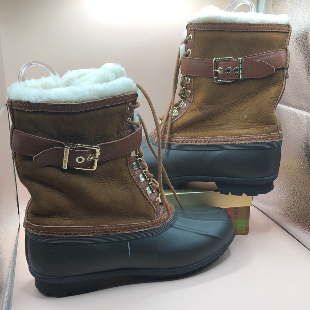 Antonio Melani Fur Aline’s Leather Duck Boots sz 8